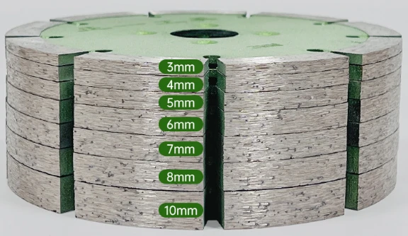 Thickened diamond saw blade